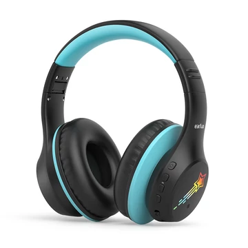 EarFun K4 vezeték nélküli gyerek fejhallgató, hangerőkorlátozás, LED világítás, 90 óra üzemidő - Fekete (K4B)