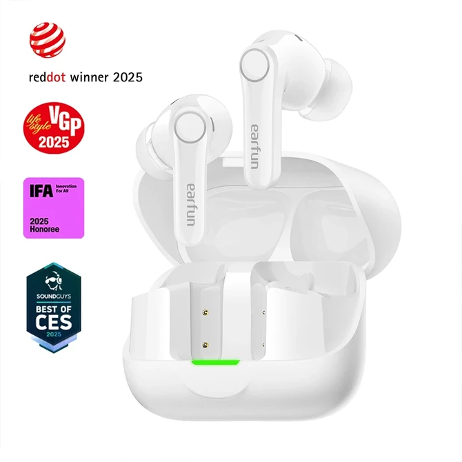 Kép 10/11 - EarFun Air Pro 4+ AI fordítós vezeték nélküli fülhallgató, adaptív zajszűréssel és dupla hangszórókkal, IP55, BT6.0 - Fehér (TW700W)