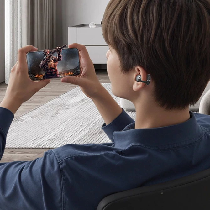 Kép 8/13 - EarFun Clip nyitott kialakítású, fülre csíptethető fülhallgató Hi-Res hangzással és 40 órás üzemidővel (CW100)